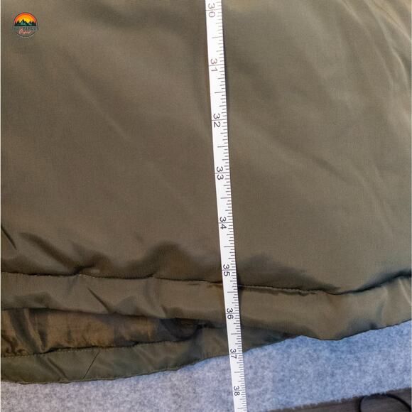 Dip Quilted Puffer Jacket Olive Green Trench Full-Zip Hooded Gorpcore Women's XL - Picture 7 of 12